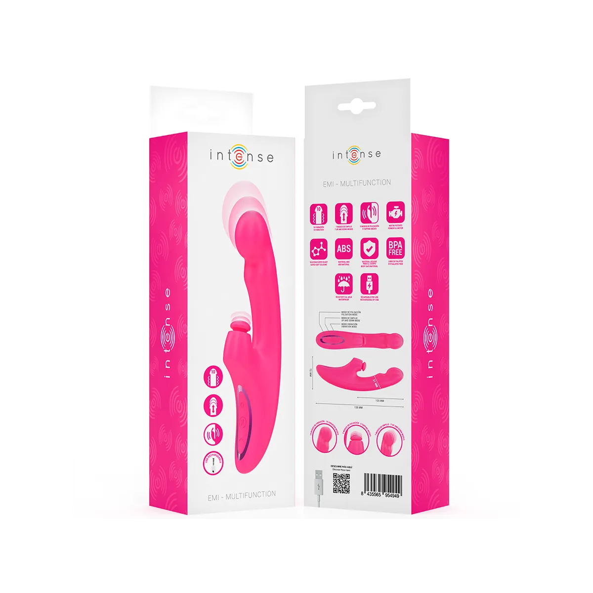 Emi Vibrator 13,5 cm Multifunktion 3 In 1 10 Vibrationen Rosa von Intense Fun | Fesselliebe.de