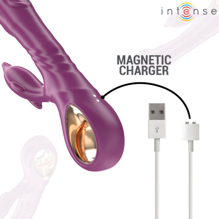 Halle Multifunktionsvibrator mit Delfin-Stimulierender Zunge Lila von Intense Fun | Fesselliebe.de