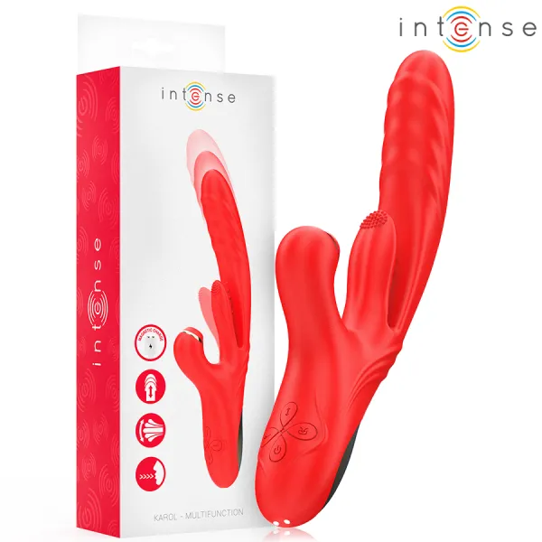 Karol Multifunktionsvibrator Stoss & Stimulation & Stimulierende Wellen Rot von Intense Fun | Fesselliebe.de