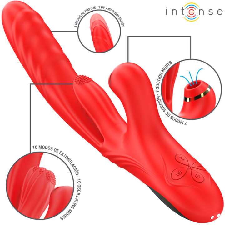 Karol Multifunktionsvibrator Stoss & Stimulation & Stimulierende Wellen Rot von Intense Fun | Fesselliebe.de