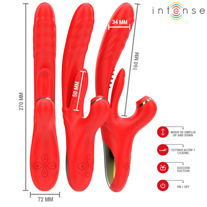 Karol Multifunktionsvibrator Stoss & Stimulation & Stimulierende Wellen Rot von Intense Fun | Fesselliebe.de
