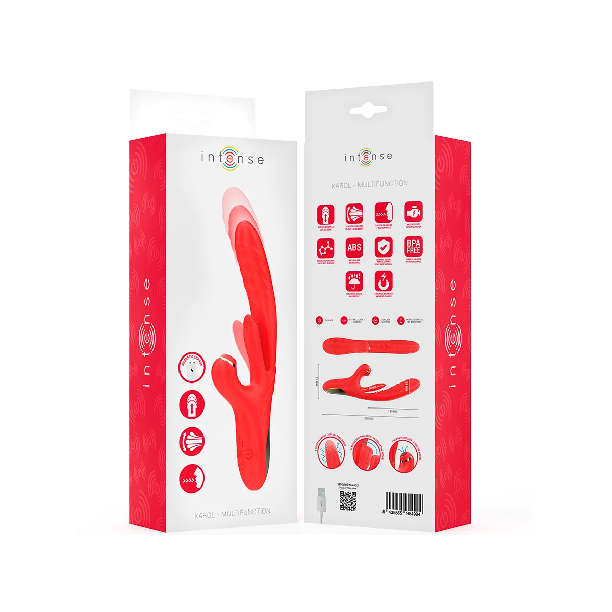 Karol Multifunktionsvibrator Stoss & Stimulation & Stimulierende Wellen Rot von Intense Fun | Fesselliebe.de