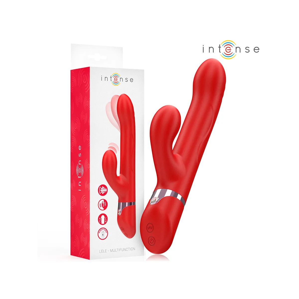 Lele Multifunktionsvibrator Rotierend & Oszillation & Stimulation Rot von Intense Fun | Fesselliebe.de