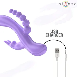 Miko Dreifachvibrator Rabbit & Stimulator & Anal 7 Vibrationen Lila von Intense Fun