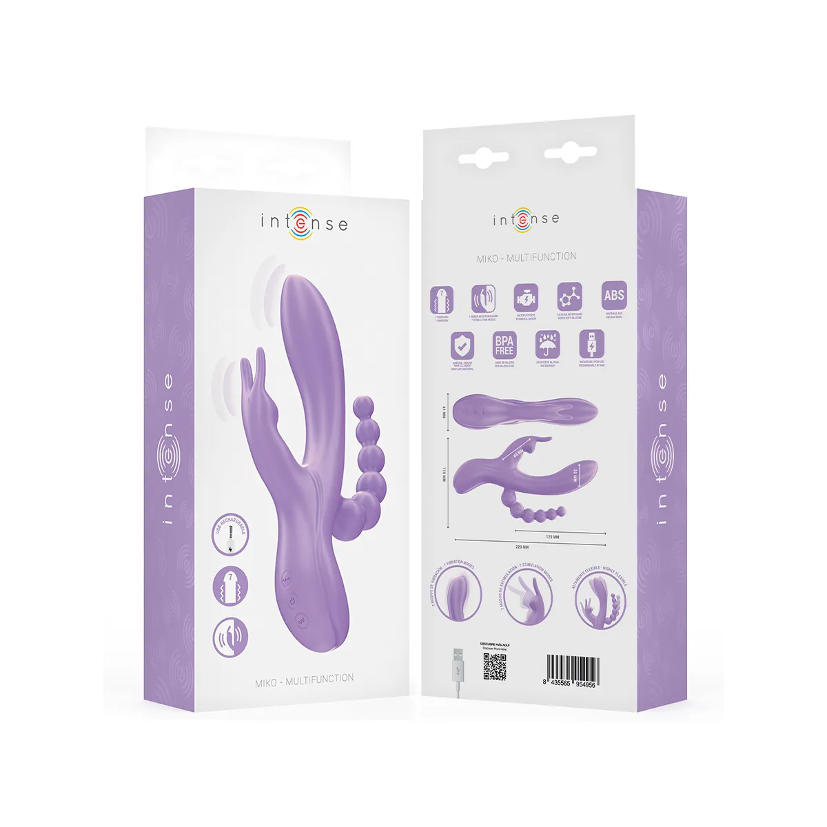 Miko Dreifachvibrator Rabbit & Stimulator & Anal 7 Vibrationen Lila von Intense Fun | Fesselliebe.de