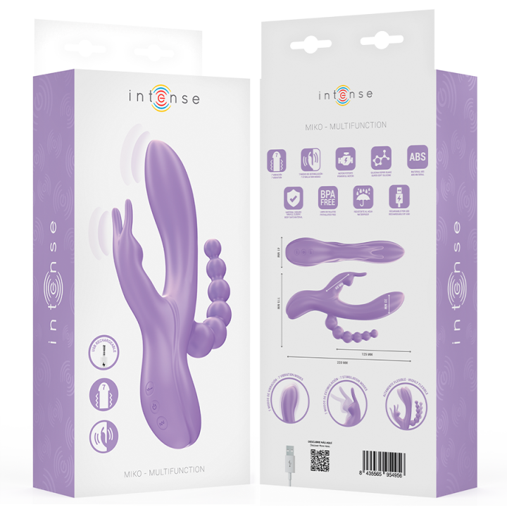 Miko Dreifachvibrator Rabbit & Stimulator & Anal 7 Vibrationen Lila von Intense Fun | Fesselliebe.de