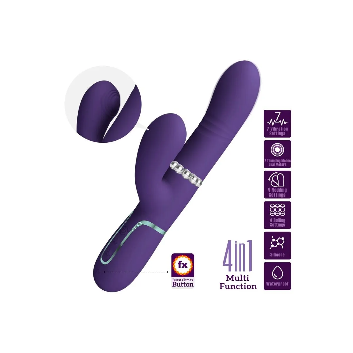 Multifunktions-G-Spot-Vibrator Lila von Pretty Love Flirtation | Fesselliebe.de