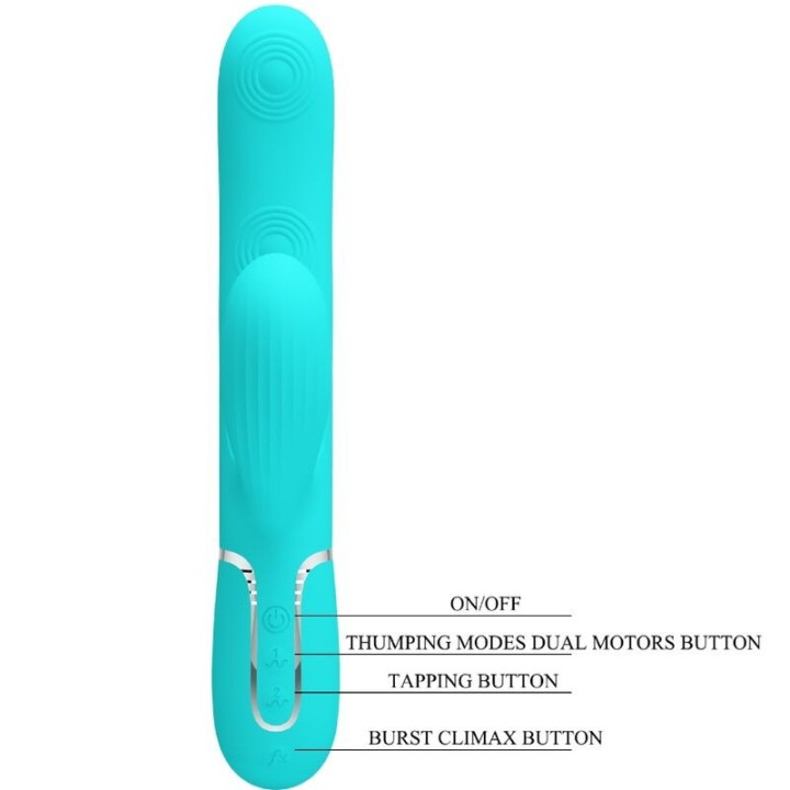 Perlita Multifunktions-3-In-1-G-Punkt-Vibrator Aqua Grün von Pretty Love Flirtation | Fesselliebe.de