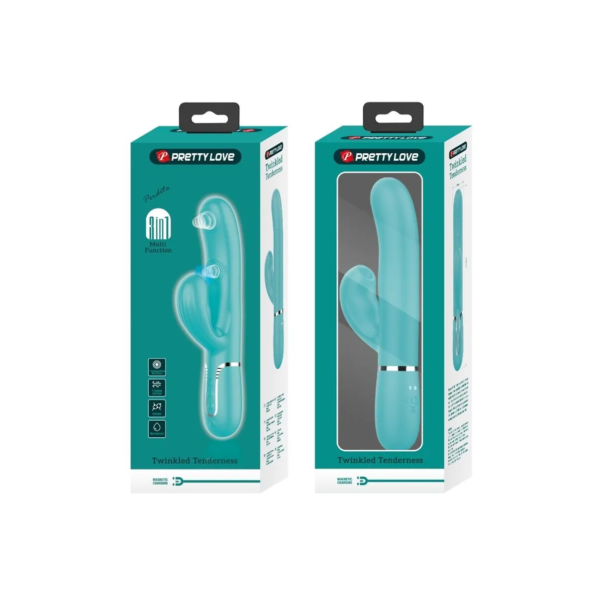 Perlita Multifunktions-3-In-1-G-Punkt-Vibrator Aqua Grün von Pretty Love Flirtation | Fesselliebe.de