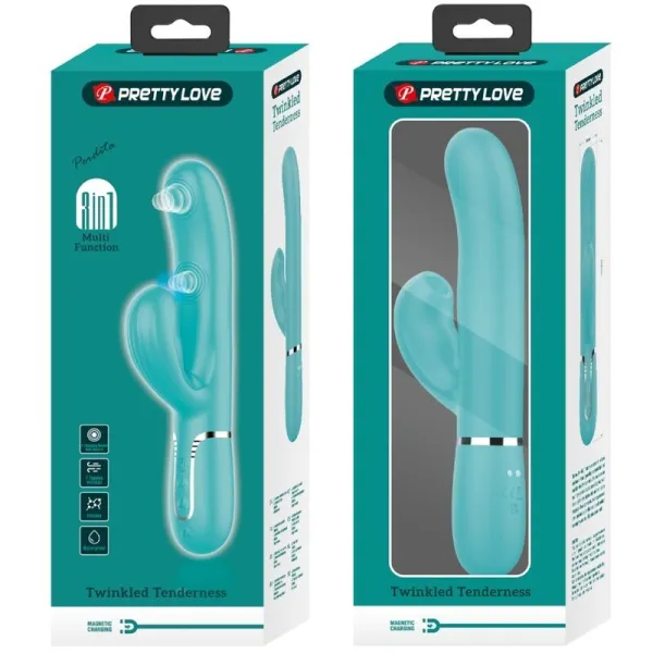 Perlita Multifunktions-3-In-1-G-Punkt-Vibrator Aqua Grün von Pretty Love Flirtation | Fesselliebe.de