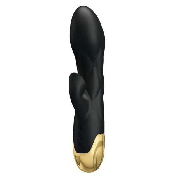Schwarzer wiederaufladbarer, Vergoldeter Luxusvibrator von Pretty Love C-Type | Fesselliebe.de