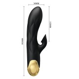 Schwarzer wiederaufladbarer, Vergoldeter Luxusvibrator von Pretty Love C-Type | Fesselliebe.de