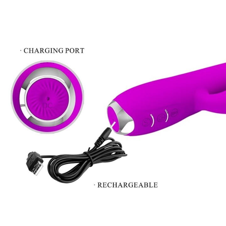 Gloria wiederaufladbarer Rabbitvibrator, Wasserdicht, Lila von Pretty Love C-Type | Fesselliebe.de