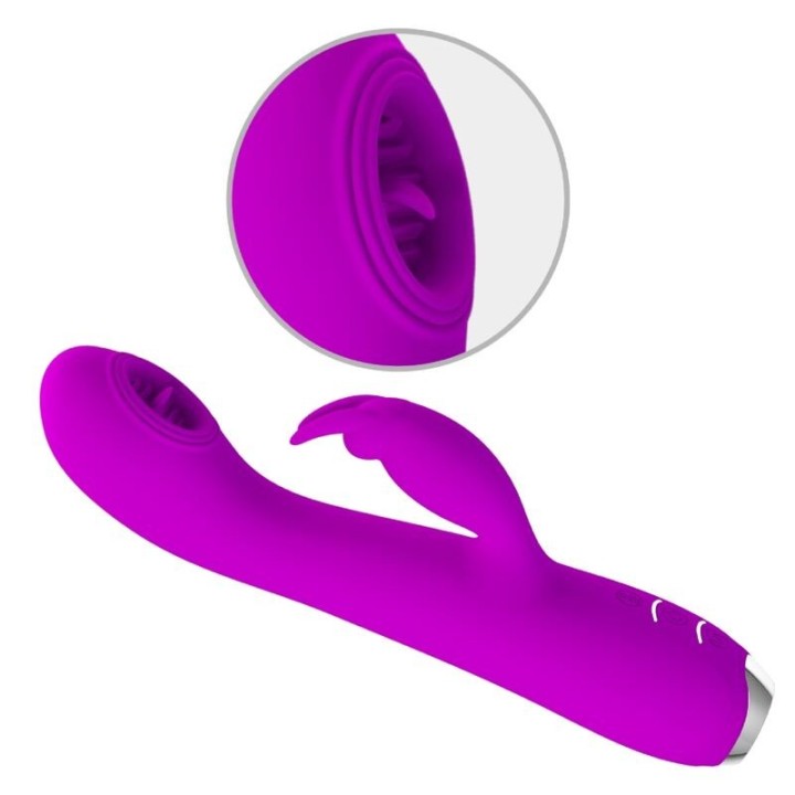 Rachel wiederaufladbarer Vibrator mit Lila Saugnapf von Pretty Love C-Type | Fesselliebe.de
