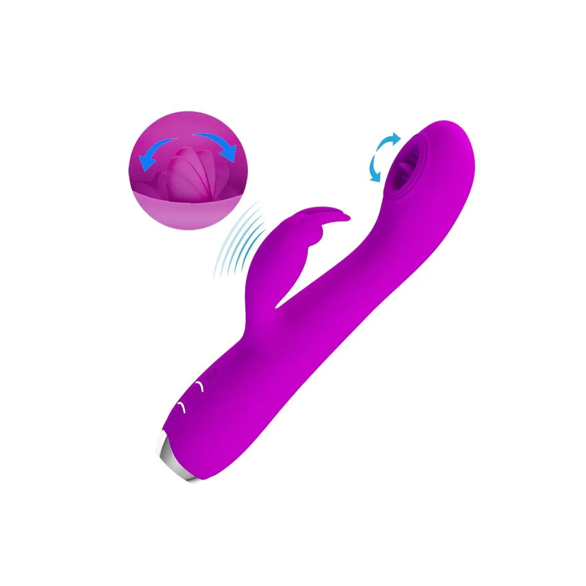 Rachel wiederaufladbarer Vibrator mit Lila Saugnapf von Pretty Love C-Type | Fesselliebe.de