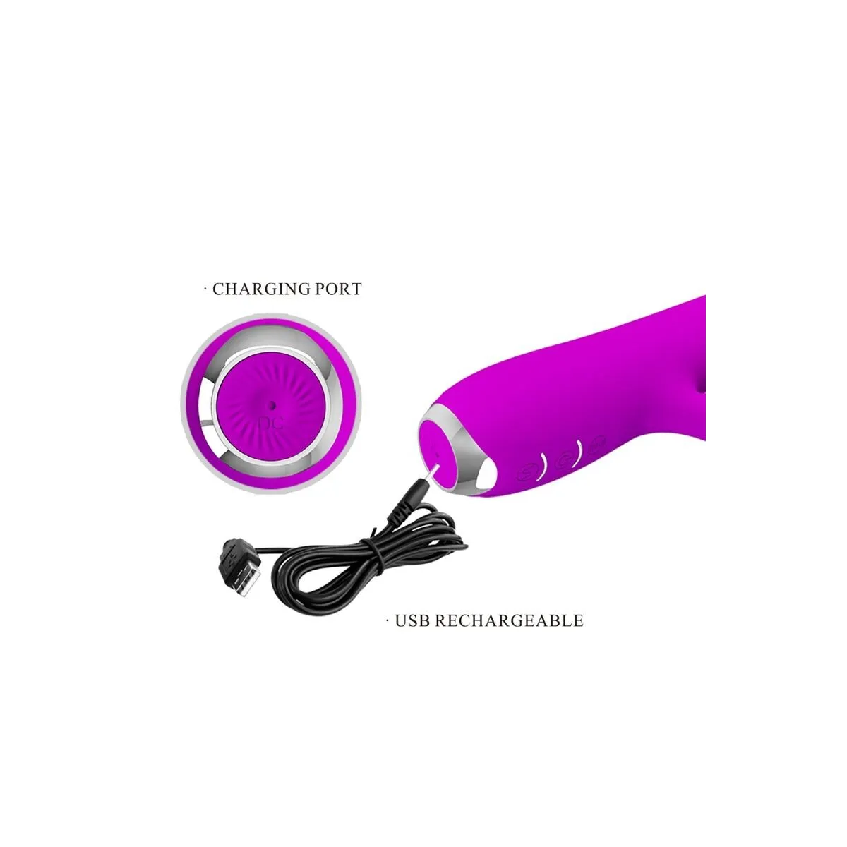 Rachel wiederaufladbarer Vibrator mit Lila Saugnapf von Pretty Love C-Type | Fesselliebe.de