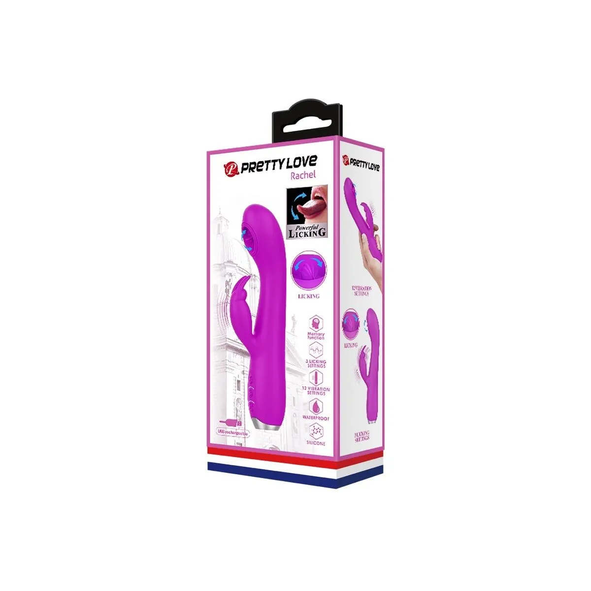 Rachel wiederaufladbarer Vibrator mit Lila Saugnapf von Pretty Love C-Type | Fesselliebe.de