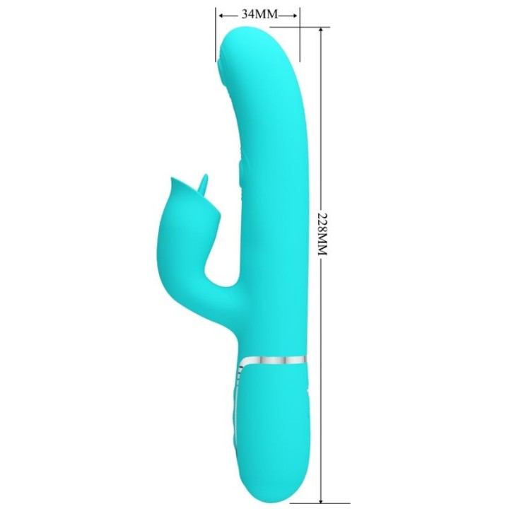 Rabbitvibrator mit Leckendem Aquagrün von Pretty Love Flirtation | Fesselliebe.de