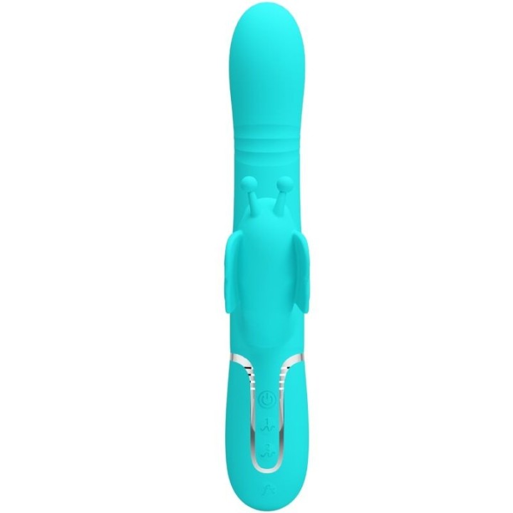 Multifunktions-Rabbitvibrator 4 In 1 Schmetterling Aquagrün von Pretty Love Flirtation | Fesselliebe.de