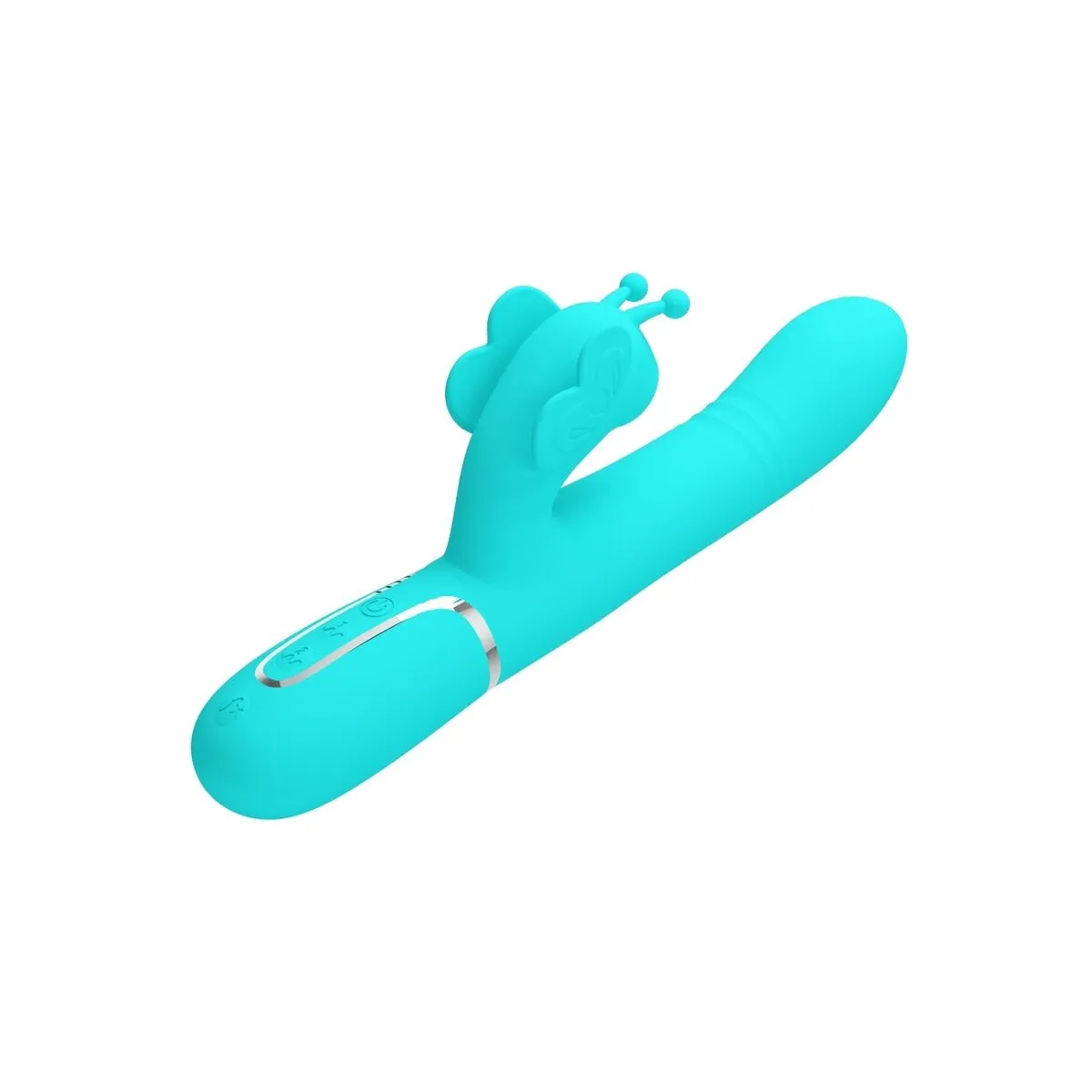 Multifunktions-Rabbitvibrator 4 In 1 Schmetterling Aquagrün von Pretty Love Flirtation | Fesselliebe.de