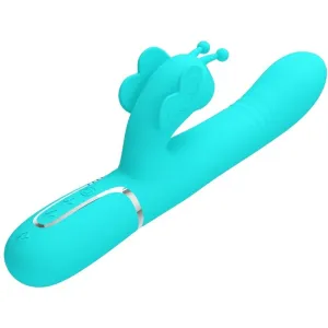 Multifunktions-Rabbitvibrator 4 In 1 Schmetterling Aquagrün von Pretty Love Flirtation
