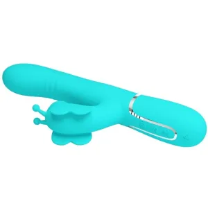 Multifunktions-Rabbitvibrator 4 In 1 Schmetterling Aquagrün von Pretty Love Flirtation