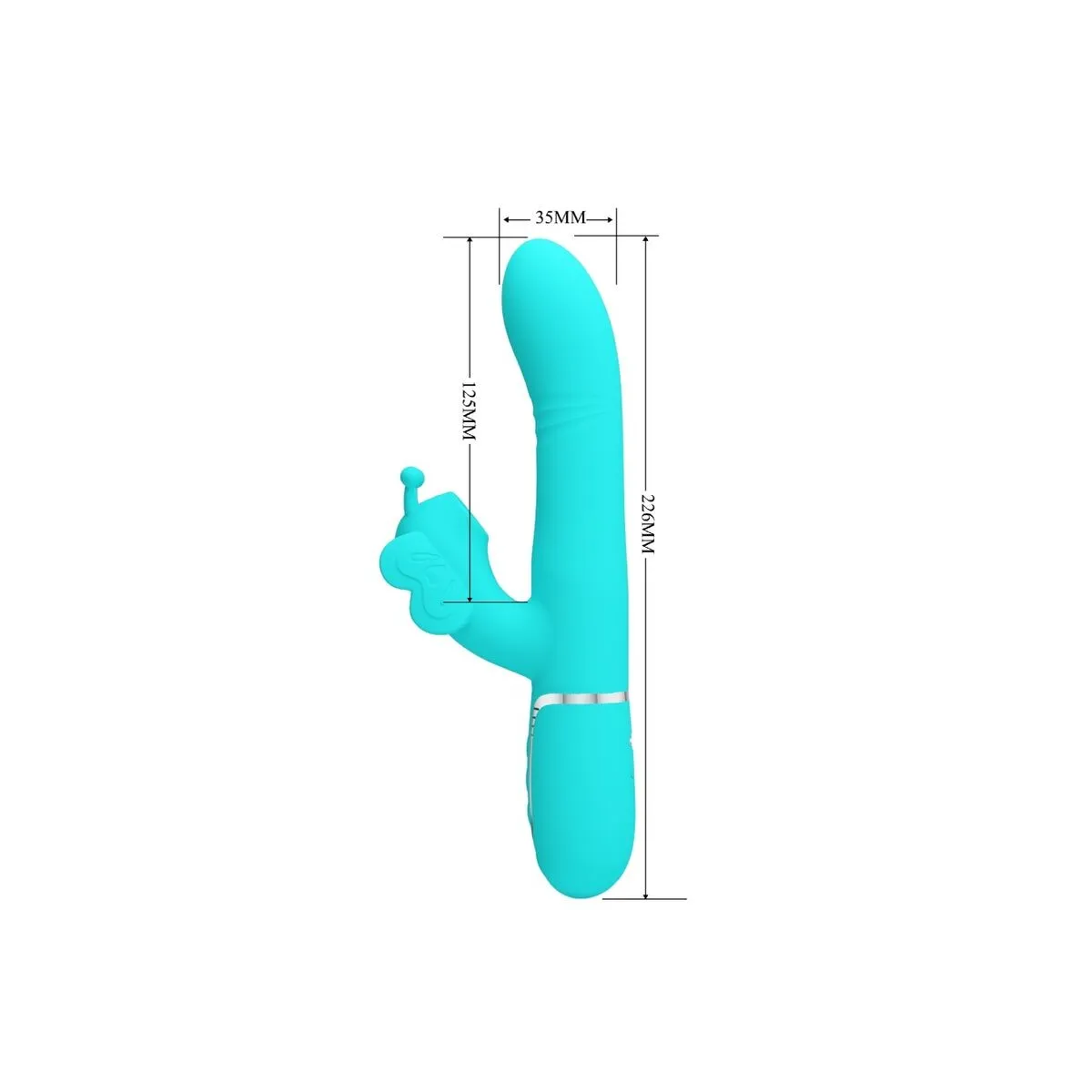 Multifunktions-Rabbitvibrator 4 In 1 Schmetterling Aquagrün von Pretty Love Flirtation | Fesselliebe.de
