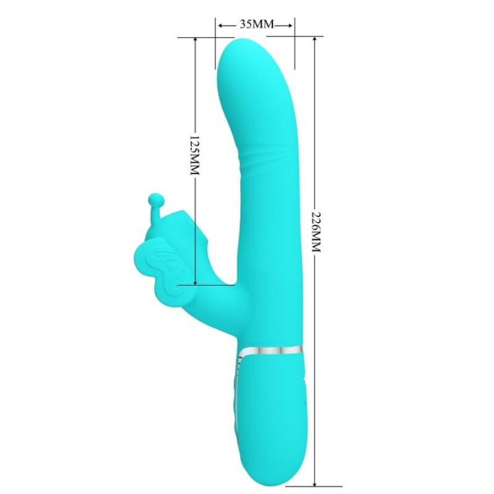 Multifunktions-Rabbitvibrator 4 In 1 Schmetterling Aquagrün von Pretty Love Flirtation | Fesselliebe.de