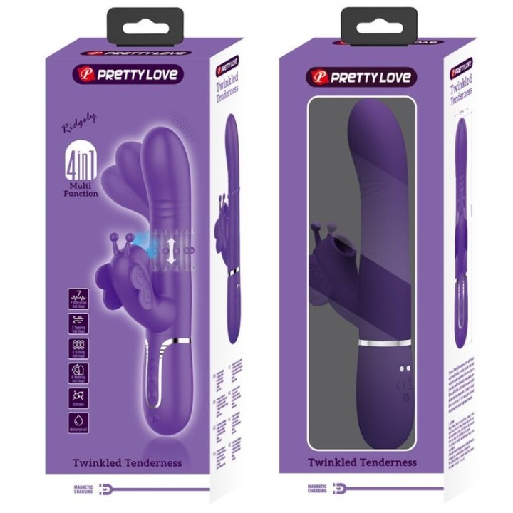 Multifunktions-Rabbitvibrator 4 In 1 Schmetterling Lila von Pretty Love Flirtation | Fesselliebe.de