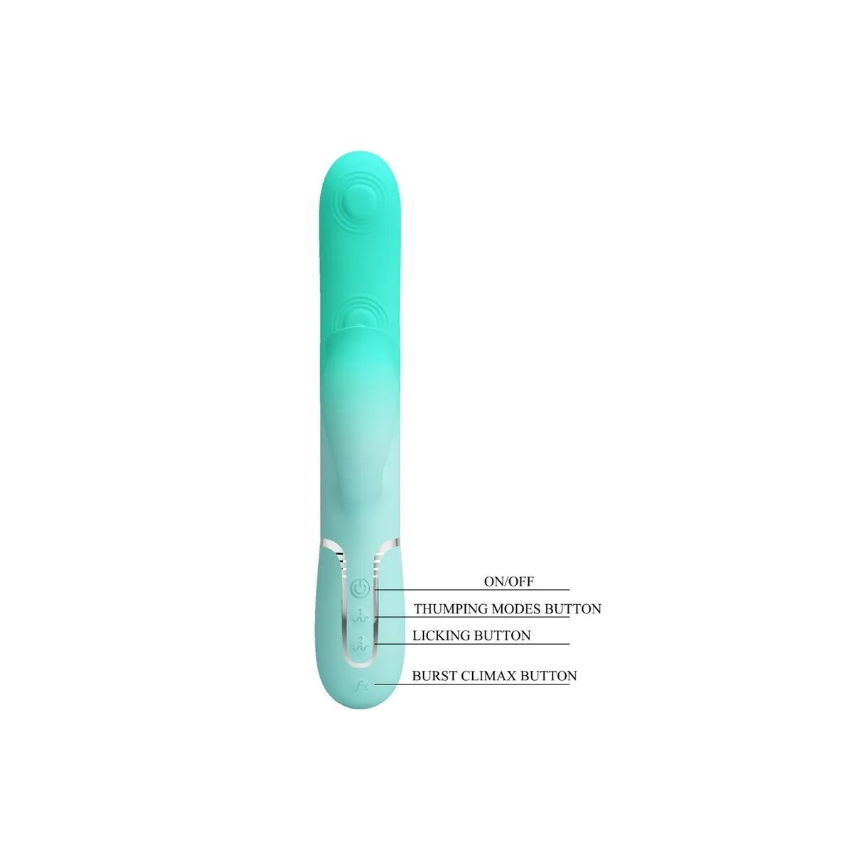 Gigi Multifunktions-Rabbit-Vibrator Aquagrün von Pretty Love Flirtation | Fesselliebe.de