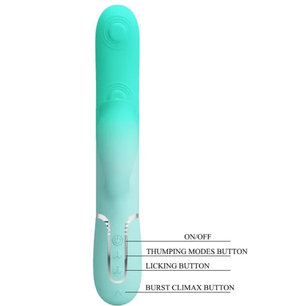 Gigi Multifunktions-Rabbit-Vibrator Aquagrün von Pretty Love Flirtation | Fesselliebe.de