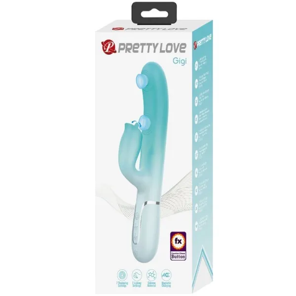 Gigi Multifunktions-Rabbit-Vibrator Aquagrün von Pretty Love Flirtation | Fesselliebe.de