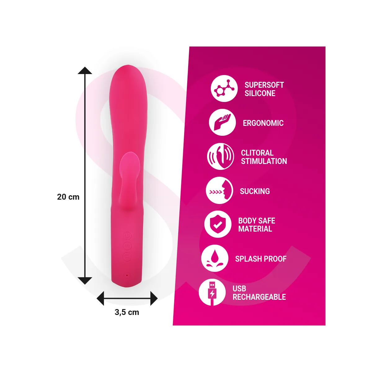 Dustin Klitoris-Saug- und Kraftvolle Vibration, Premium-Silikon, wiederaufladbar von Moressa | Fesselliebe.de