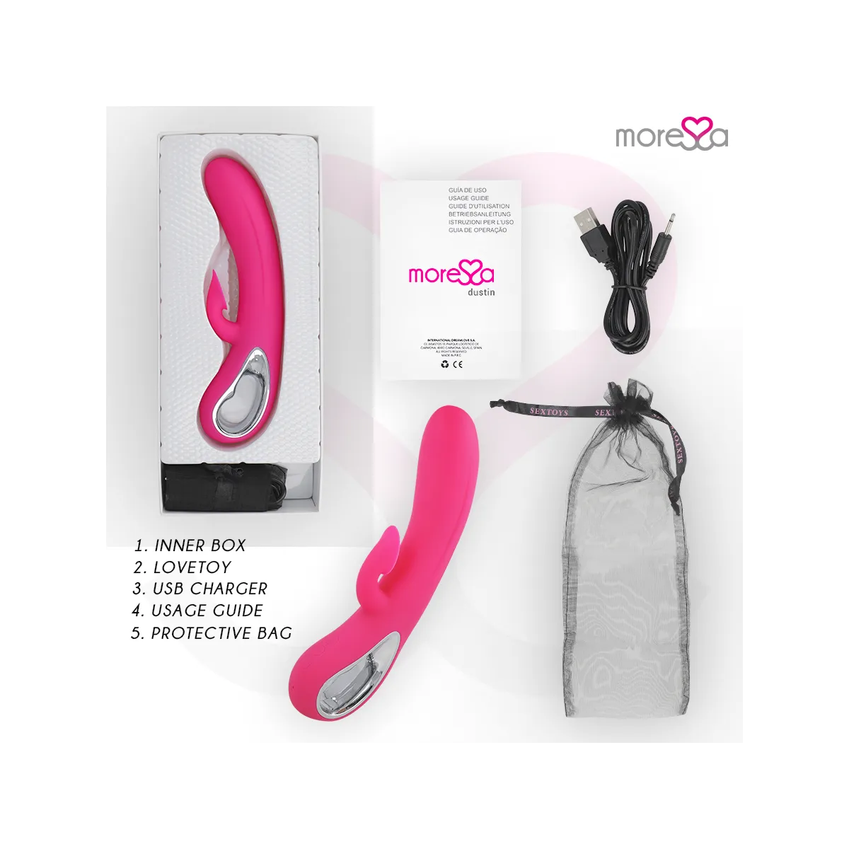 Dustin Klitoris-Saug- und Kraftvolle Vibration, Premium-Silikon, wiederaufladbar von Moressa | Fesselliebe.de