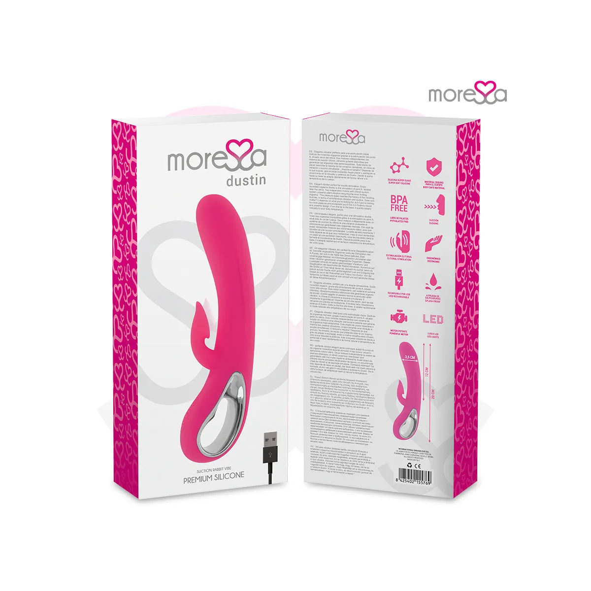 Dustin Klitoris-Saug- und Kraftvolle Vibration, Premium-Silikon, wiederaufladbar von Moressa | Fesselliebe.de