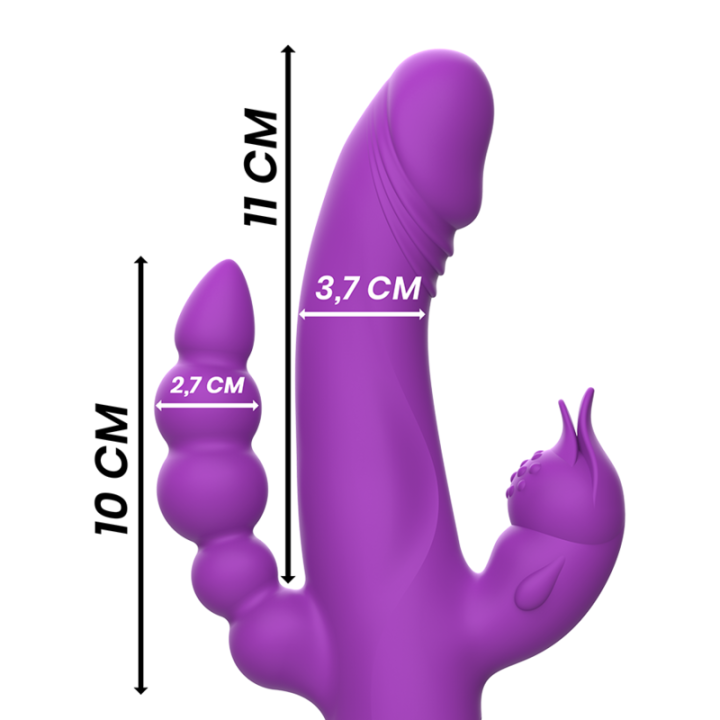 Casanova Rabbit Silikonvibrator Dreifachmotor Lila von Intense Fun | Fesselliebe.de