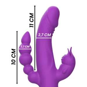 Casanova Rabbit Silikonvibrator Dreifachmotor Lila von Intense Fun