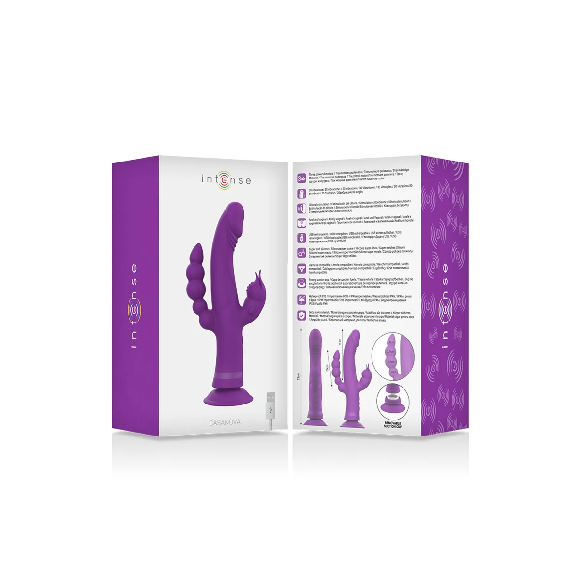 Casanova Rabbit Silikonvibrator Dreifachmotor Lila von Intense Fun | Fesselliebe.de