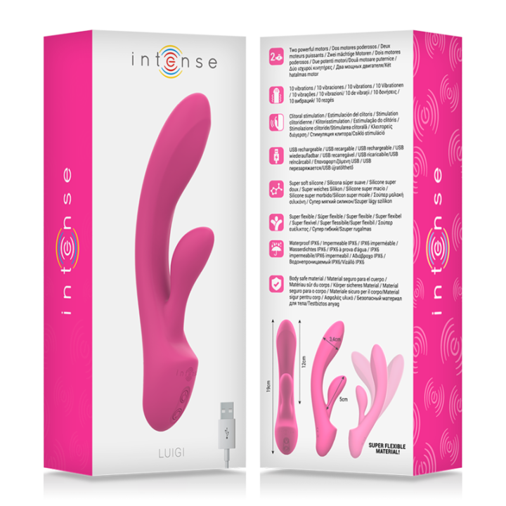Luigi Rabbit Vibrator Rosa Flüssiges Silikon von Intense Fun | Fesselliebe.de