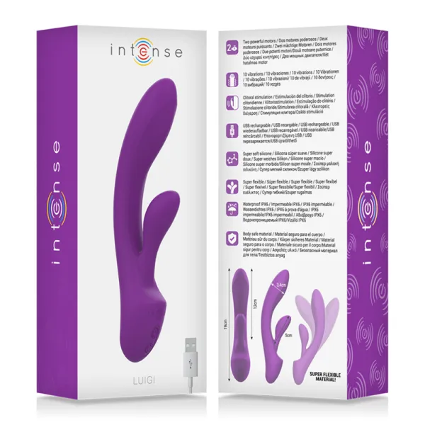 Luigi Rabbit Vibrator Flüssiges Silikon Lila von Intense Fun | Fesselliebe.de