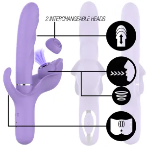 Billie Multifunktionaler wiederaufladbarer Saugvibrator mit Lila Druckknopf von Intense Fun