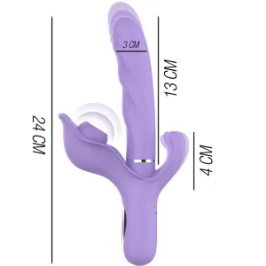 Billie Multifunktionaler wiederaufladbarer Saugvibrator mit Lila Druckknopf von Intense Fun