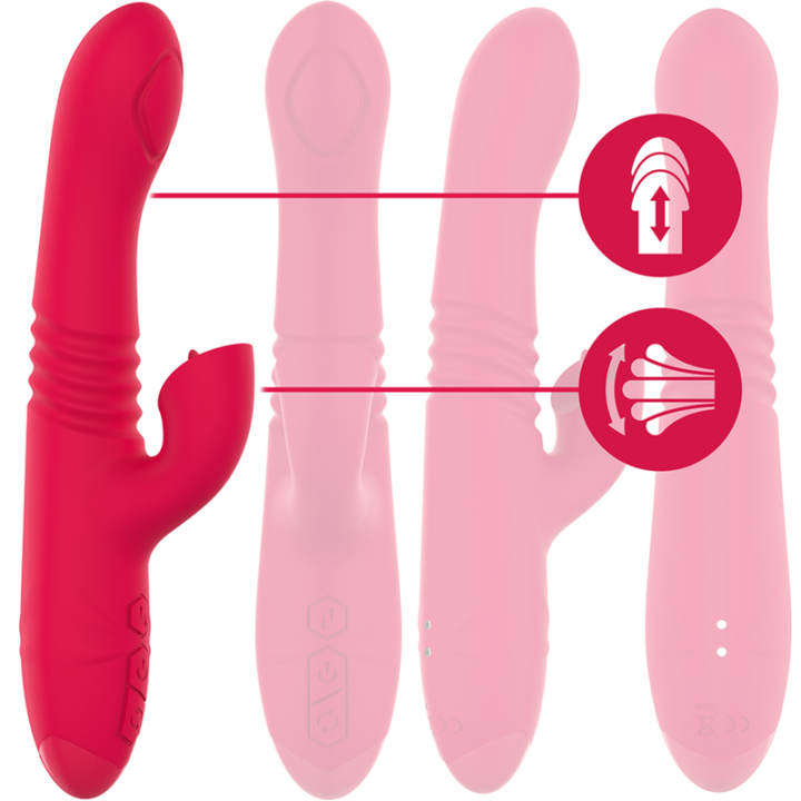 Dua Multifunktions-Wiederaufladbarer Auf- und Ab-Vibrator mit Roter Zunge von Intense Fun | Fesselliebe.de