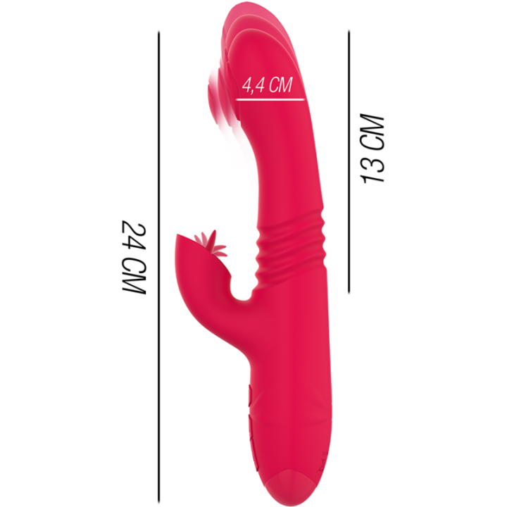 Dua Multifunktions-Wiederaufladbarer Auf- und Ab-Vibrator mit Roter Zunge von Intense Fun | Fesselliebe.de