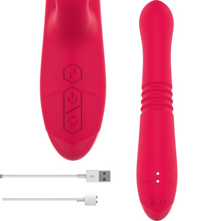 Dua Multifunktions-Wiederaufladbarer Auf- und Ab-Vibrator mit Roter Zunge von Intense Fun | Fesselliebe.de