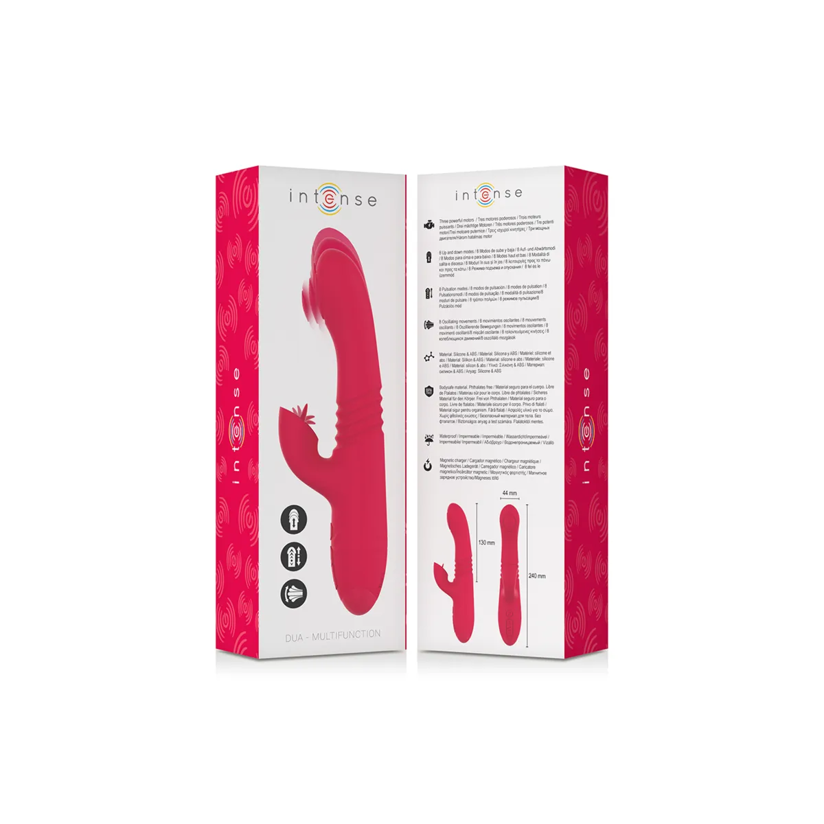 Dua Multifunktions-Wiederaufladbarer Auf- und Ab-Vibrator mit Roter Zunge von Intense Fun | Fesselliebe.de