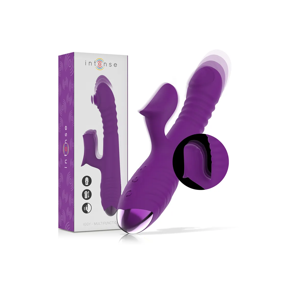 Iggy Multifunktions-Wiederaufladbarer Vibrator Up & Down mit Klitorelstimulator Lila von Intense Fun | Fesselliebe.de