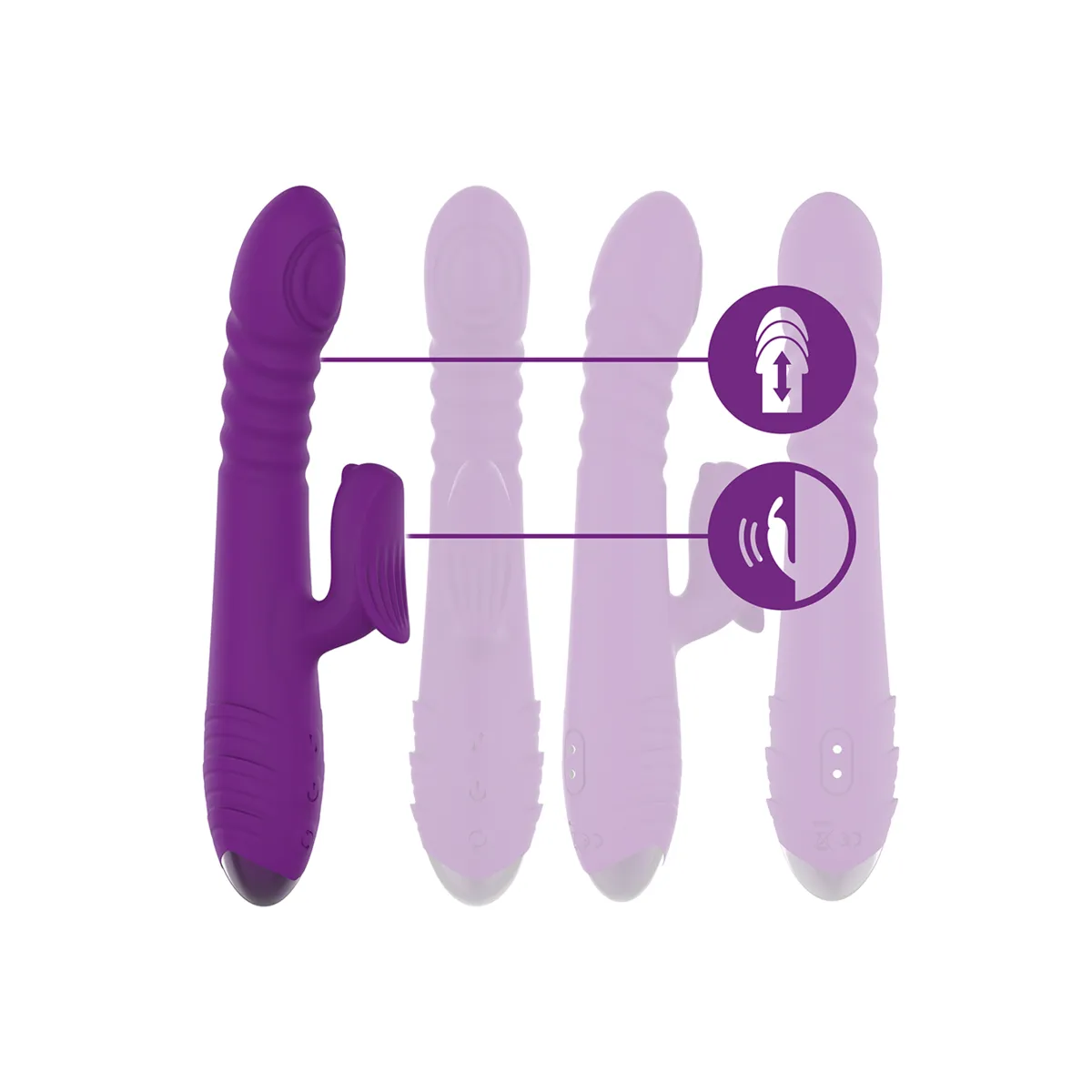 Iggy Multifunktions-Wiederaufladbarer Vibrator Up & Down mit Klitorelstimulator Lila von Intense Fun | Fesselliebe.de