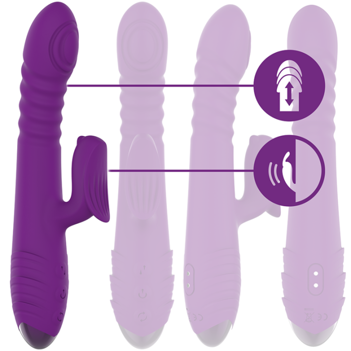 Iggy Multifunktions-Wiederaufladbarer Vibrator Up & Down mit Klitorelstimulator Lila von Intense Fun | Fesselliebe.de