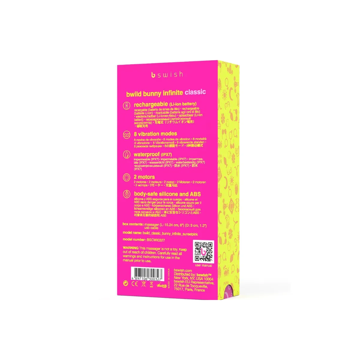 Bwild Bunny Infinite Klassischer wiederaufladbarer Vibrator Rosa Silikon von B Swish | Fesselliebe.de